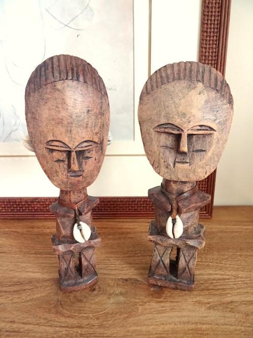2 Akua'ba Ashanti vruchtbaarheidsbeeldjes, Ghana, Antiek en Kunst, Kunst | Niet-Westerse kunst, Ophalen of Verzenden