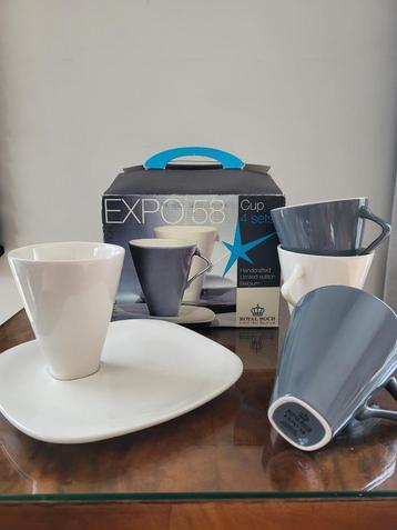 Expo 58 Royal Boch mok set 4, Belgium, heruitgave 2008 beschikbaar voor biedingen