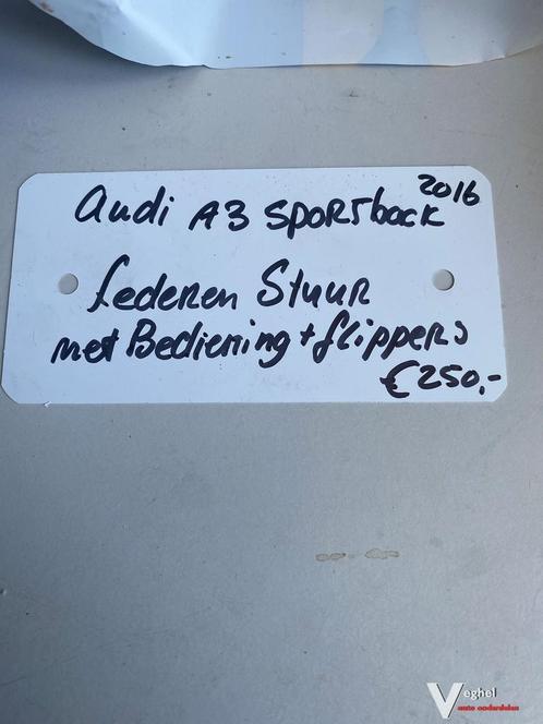 Audi A3 Sportback 2016 Lederen Stuurwiel met bed. En Flipper, Auto-onderdelen, Besturing, Gebruikt, Ophalen of Verzenden