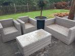 tuinset wicker outdoor, Tuin en Terras, Tuinsets en Loungesets, Ophalen, 4 zitplaatsen, Gebruikt, Bank