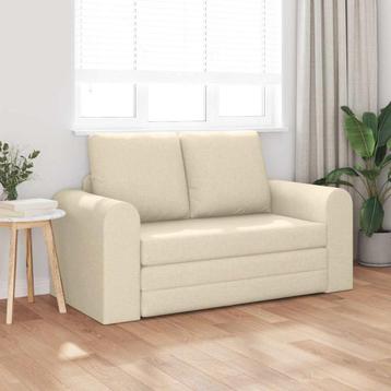 Slaapbank Crème 148 x 71 x 83 cm Stof beschikbaar voor biedingen
