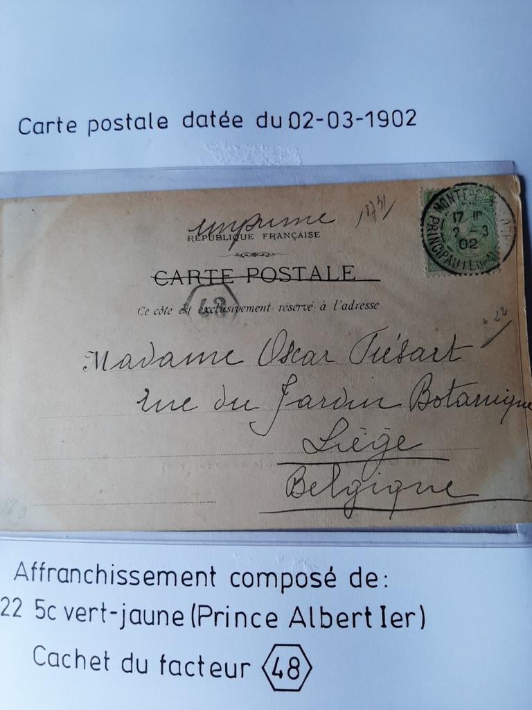 Lot de cartes postales de Monaco 1902, Enlèvement ou Envoi