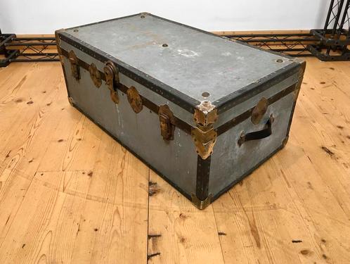 Grote oude Zinken Hutkoffer - Koffer - 1930s, Antiek en Kunst, Antiek | Overige Antiek, Ophalen