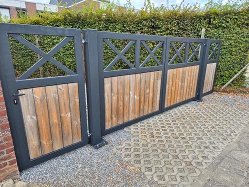 Automatische Draaipoort, Tuin en Terras, Tuinpoorten, Gebruikt, Draaipoort, IJzer, 150 tot 200 cm, 200 cm of meer, Ophalen