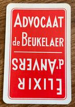 Speelkaart ADVOCAAT de BEUKELAER/ELIXIR d’ANVERS, Ophalen of Verzenden, Zo goed als nieuw, Speelkaart(en)