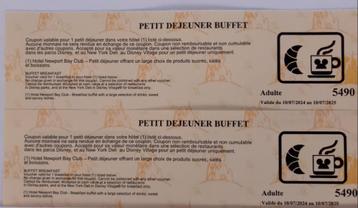 2 bons petit déjeuner Disneyland Paris beschikbaar voor biedingen