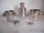 Shaker + 2 verzilverde ijsemmers (wijn, champagne)., Ophalen of Verzenden, Champagne