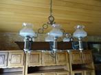lampen, luchter, hanglamp, vintage, Huis en Inrichting, Lampen | Hanglampen, Gebruikt, Glas, 50 tot 75 cm, Ophalen