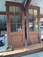 2 massieve eiken binnendeuren met vitrineglas, Ophalen, Gebruikt, 80 tot 100 cm, Binnendeur
