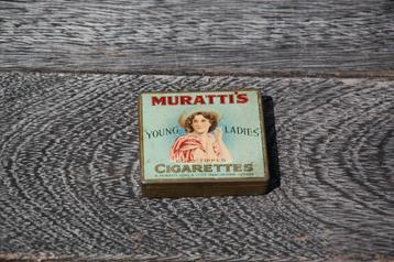 Vieille boîte métalique à cigarettes Muratti's -Young Ladies