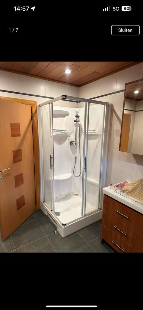 Gratis Douchebak 90x90 met gratis douchecabine, Doe-het-zelf en Bouw, Sanitair, Gebruikt, Douche, Ophalen