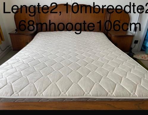 Volledige slaapkamer in  fineerhout, Huis en Inrichting, Slaapkamer | Bedden, Gebruikt, Tweepersoons, Hout, Bruin, Ophalen