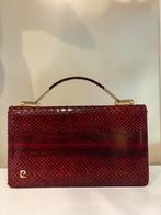Vintage slangenleer clutch burgundy kleur, Ophalen of Verzenden, Zo goed als nieuw