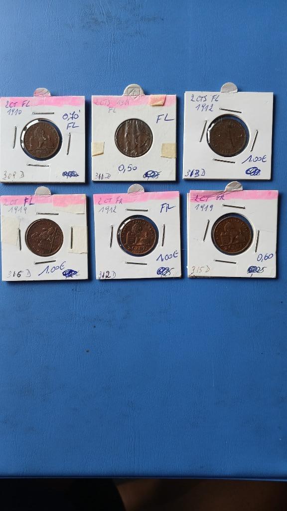 2 centimes Albert 1 1910-1919, Postzegels en Munten, Munten | België, Losse munt, Brons, Ophalen of Verzenden