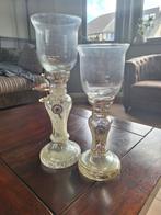 2 kandelaars glas landelijke stijl, Huis en Inrichting, Woonaccessoires | Kandelaars en Kaarsen, Overige materialen, 25 tot 50 cm