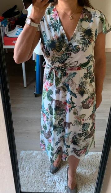 Wit tropisch zomerkleed NIEUW, Kleding | Dames, Maat 38/40 (M), Julie Mode, Wit, Nieuw
