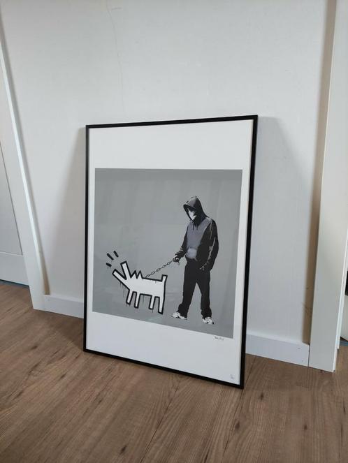 BANKSY aluminium kader, Antiek en Kunst, Kunst | Litho's en Zeefdrukken, Ophalen