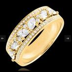 Bague or jaune 18k sertie de diamants, Handtassen en Accessoires, Ringen, Nieuw, Goud, Geel