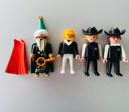 🍄 Playmobil / 2 sheriffs + boef + Tovenaar. Geobra Vintage, Kinderen en Baby's, Speelgoed | Playmobil, Zo goed als nieuw, Ophalen of Verzenden