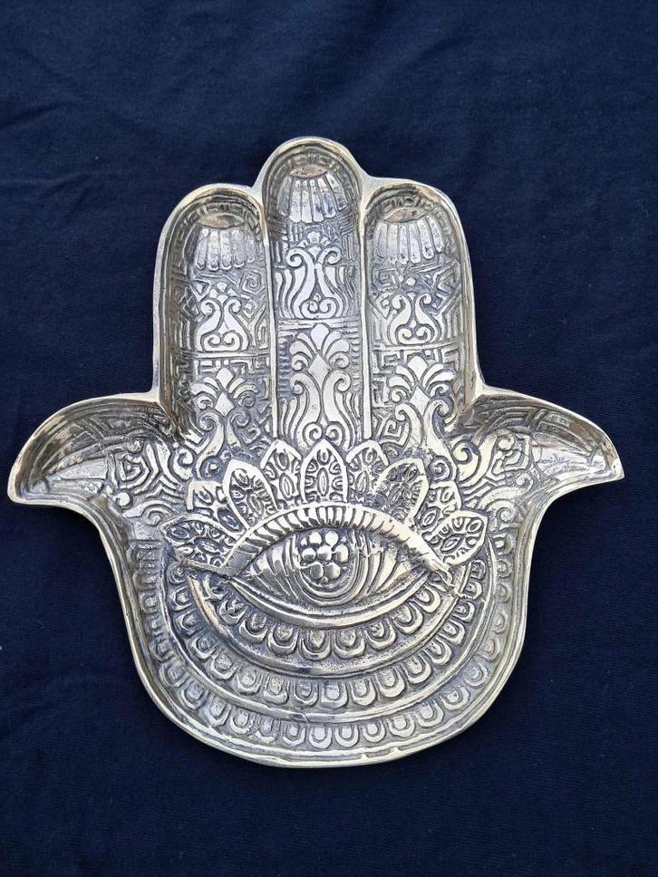 Khamsa/Hand van Fatma/Hand van Maria/Verguld brons, Antiek en Kunst, Kunst | Niet-Westerse kunst, Ophalen of Verzenden