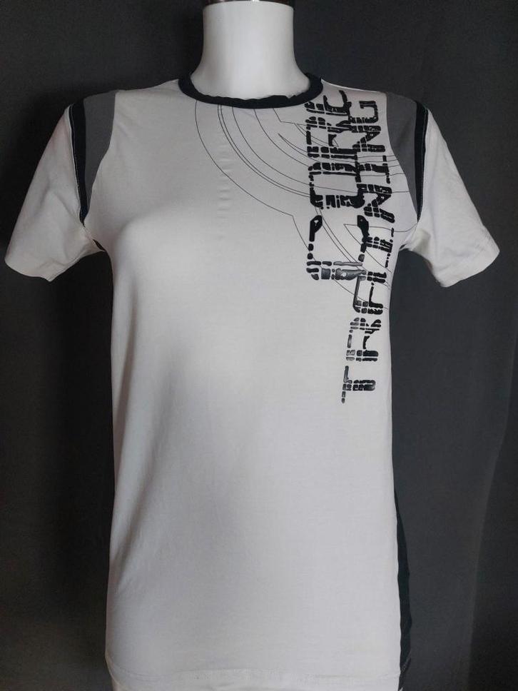 T-shirt noir et blanc de sport JBC, Kleding | Dames, T-shirts, Zo goed als nieuw, Maat 36 (S), Wit, Korte mouw, Ophalen of Verzenden
