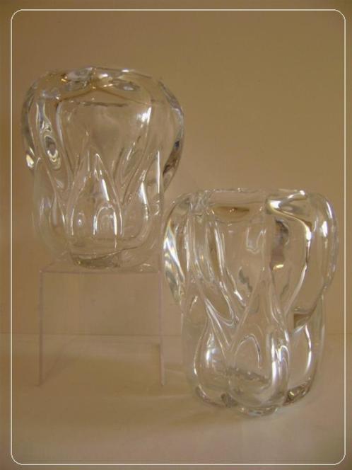 50' : 2 Vazen in helder kristal van >> VAL SAINT-LAMBERT <<, Antiek en Kunst, Antiek | Glaswerk en Kristal, Ophalen