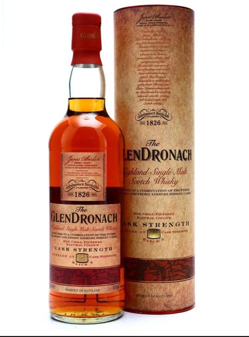 GLENDRONACH (Rare) Cask Strength BATCH 3 (2014), Verzamelen, Wijnen, Nieuw, Overige typen, Overige gebieden, Vol, Ophalen of Verzenden