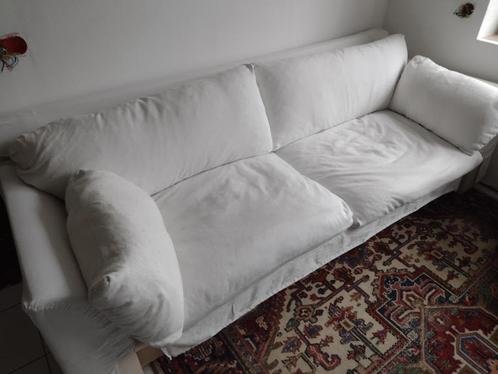 Zetel / sofa wit x2 voor 3-6 personen, Huis en Inrichting, Zetels | Zetels, Gebruikt, Rechte bank, Vierpersoons of meer, 200 tot 250 cm