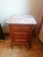 Table de chevet en chêne et tablette en marbre, Ophalen, Zo goed als nieuw