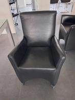 FAUTEUILS (6 pièces) en cuir noir sur roulettes, m. JESS., MODERN, Moins de 75 cm, Comme neuf, Enlèvement