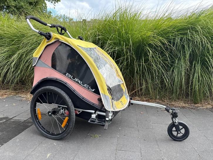 Fietskar Burley Rental Cub 2x, Fietsen en Brommers, Fietsaccessoires | Aanhangwagens en Karren, Gebruikt, Kinderkar, 40 tot 60 kg