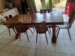 Eiken Tafel en Stoelen, Huis en Inrichting, Ophalen of Verzenden, Gebruikt, Eik, 6 tot 8 stoelen