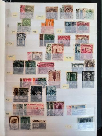 Lot de timbres estampillés belges. Tout est sur la photo.