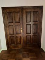Dubbele Afrikaans eiken deur, Doe-het-zelf en Bouw, Ophalen, Gebruikt, 120 cm of meer, Binnendeur