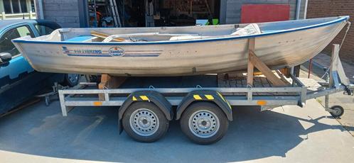 Linder Vissersboot 4.4m lang, elektrische en benzine motor, Watersport en Boten, Motorboten en Motorjachten, Zo goed als nieuw