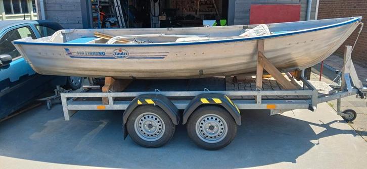 Linder Vissersboot 4.4m lang, elektrische en benzine motor, Watersport en Boten, Motorboten en Motorjachten, Zo goed als nieuw