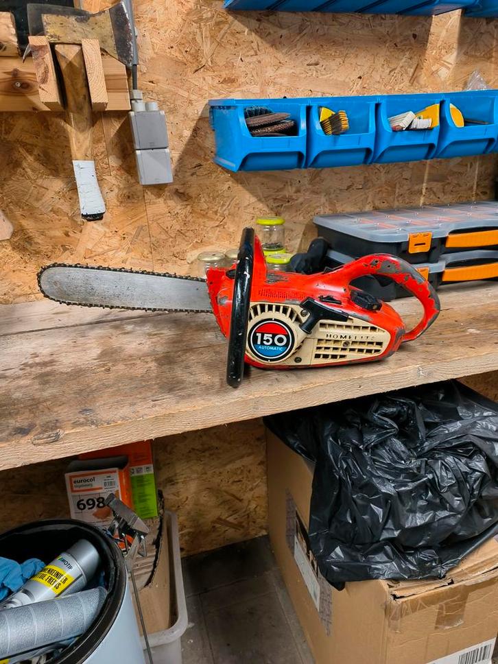 Homelite 150 kettingzaag, Bricolage & Construction, Outillage | Scies mécaniques, Utilisé, Tronçonneuse, 1200 watts ou plus, Enlèvement ou Envoi