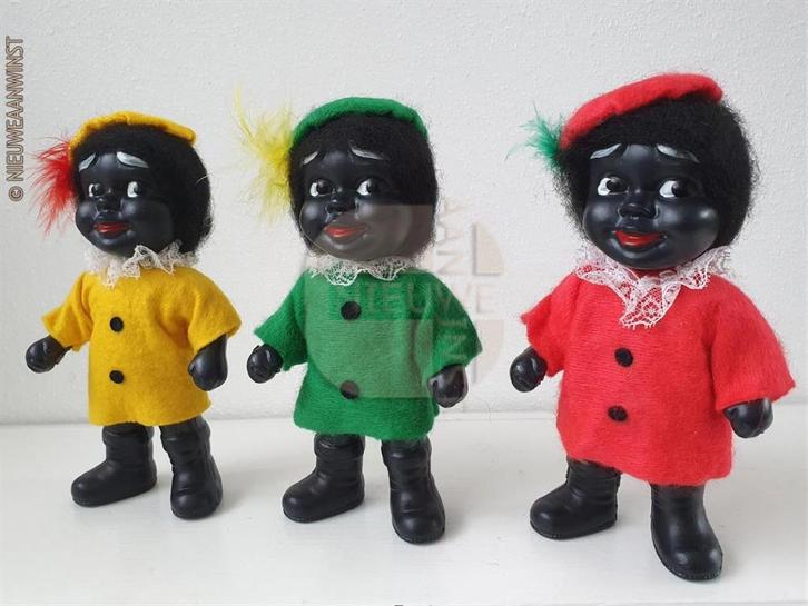 Authentieke vintage etalage zwarte Piet poppen - 20cm, Diversen, Sinterklaas, Verzenden