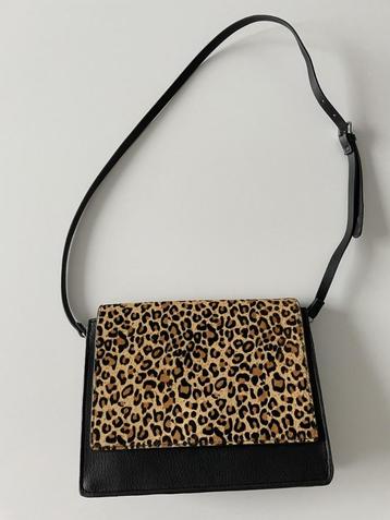 Sac à main en fourrure de léopard noir, à l'état neuf, Enlèvement ou Envoi, Comme neuf, Noir, Sac à main