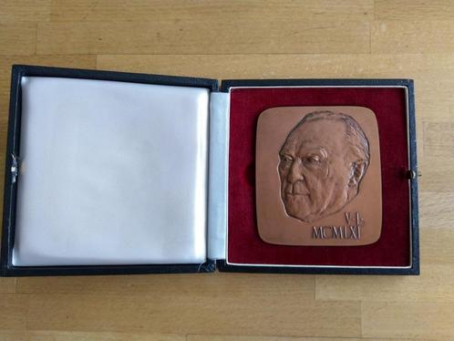 1961: persoonlijke medaille van Adenauer, Postzegels en Munten, Penningen en Medailles, Brons, Ophalen of Verzenden