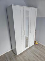 BRIMNES Armoire 3 portes avec miroir, Comme neuf, 100 à 150 cm, Autres essences de bois, 150 à 200 cm