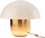 J-Line tafellamp Paddenstoel - ijzer - wit/goud - large, Ophalen of Verzenden, Nieuw, Metaal, Minder dan 50 cm