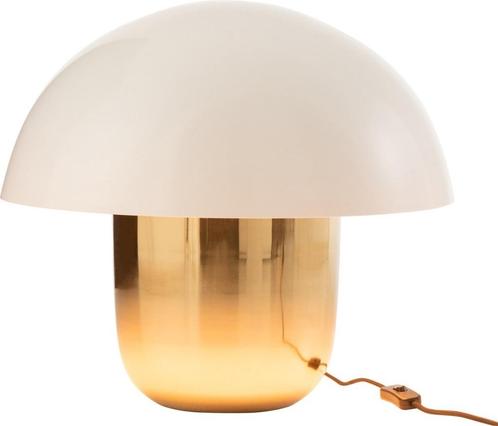J-Line tafellamp Paddenstoel - ijzer - wit/goud - large, Huis en Inrichting, Lampen | Tafellampen, Nieuw, Minder dan 50 cm, Metaal
