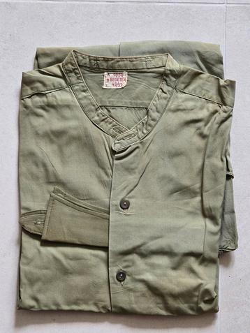 Chemise verte ABL à col amovible 1958 taille 40, Enlèvement
