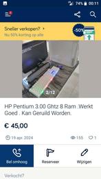 3.00 Ghtz 8 Ram . Hp Pentuim ., Zo goed als nieuw, Ophalen