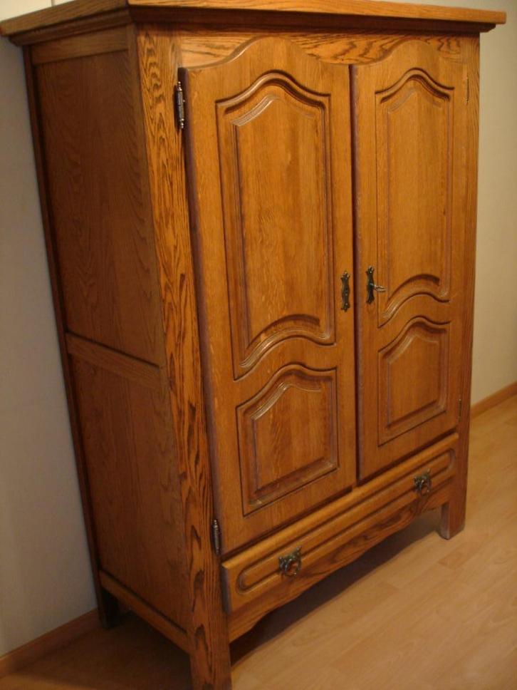 Prachtige barkast/hallkast in eik met 2 deuren en 1 lade., Huis en Inrichting, Kasten | Buffetkasten, Gebruikt, 150 tot 200 cm