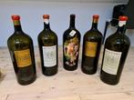 Lot 5 grote flessen rode wijn 65cm hoog 6 of 9L?, Rode wijn, Gebruikt, Ophalen, Italië