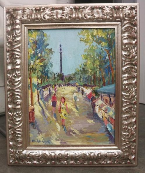 Albert Rigaux, de Ramblas in Barcelona, Antiquités & Art, Art | Peinture | Classique, Enlèvement ou Envoi