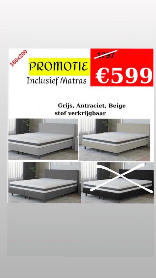 MATRAS~BOXSPRİNG~PROMOTİE~ACTİE VAN DE MAAND, Maison & Meubles, Chambre à coucher | Lits boxsprings, Beige, Enlèvement ou Envoi