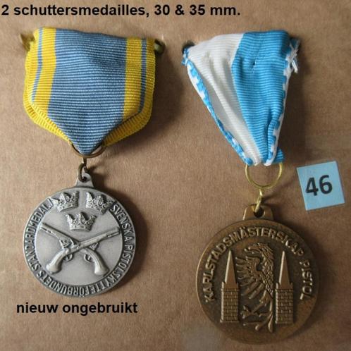 2 médailles spéciales pour les sports de tir, 1 nouvelle, dé, Timbres & Monnaies, Pièces & Médailles, Autres matériaux, Enlèvement ou Envoi